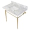 Fauceture KVPB3622M8SQ7 36" Console Sink with Brass Legs (8-Inch, 3 Hole), Marble White/Brushed Brass KVPB3622M8SQ7 - alternate 1